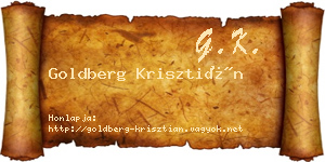 Goldberg Krisztián névjegykártya
