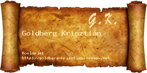 Goldberg Krisztián névjegykártya